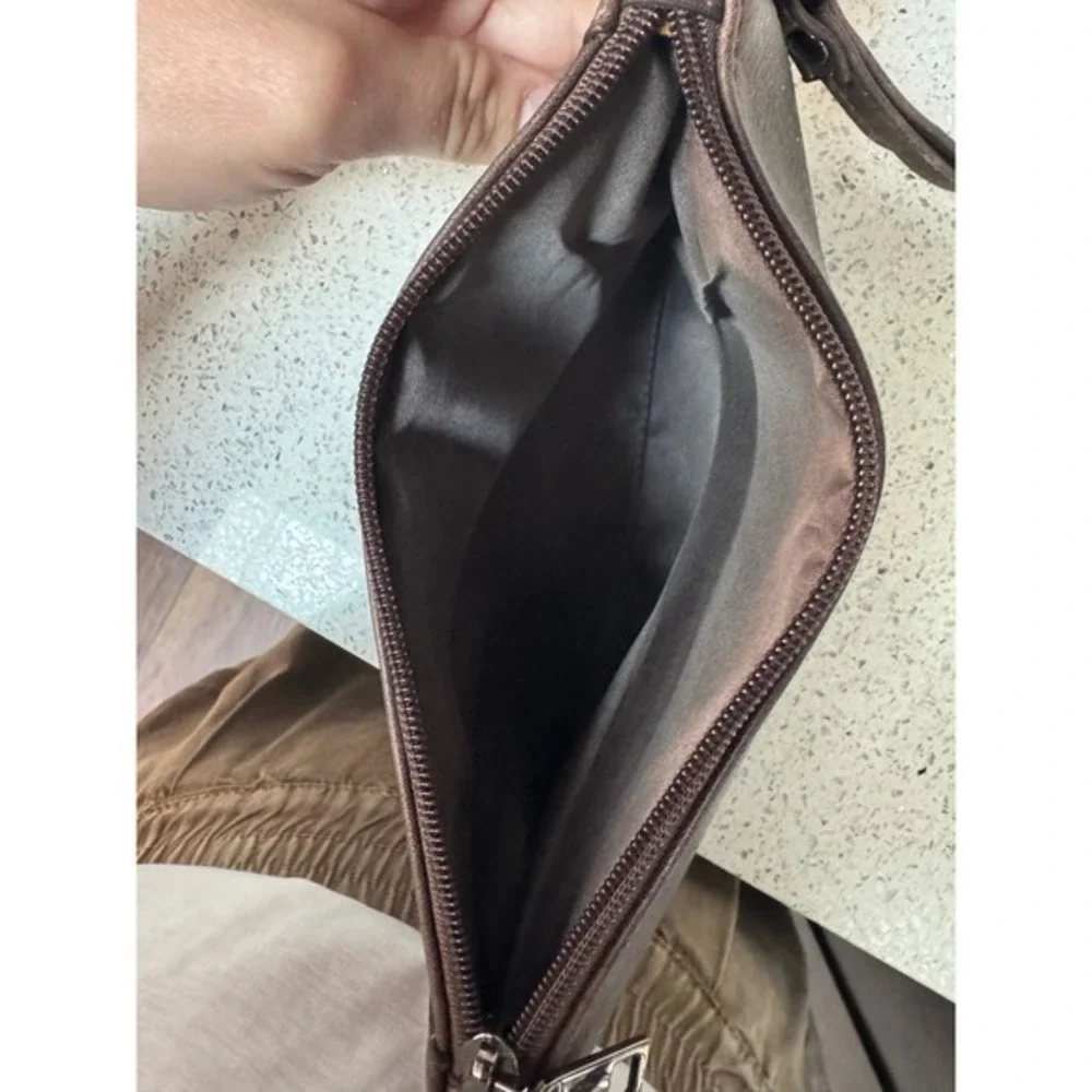 Bostanten Wristlet Clutch Womens OS Brown Excellent Vegan Leather Zip Pouch‎ - Picture 4 of 4